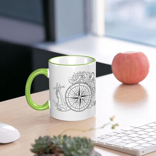 Miniatura 6 de Taza de café vintage con brújula y pulpo, tazas de café de cerámica con asa, tazas de té, tazas para café, tazas para beber, regalos para mujeres y