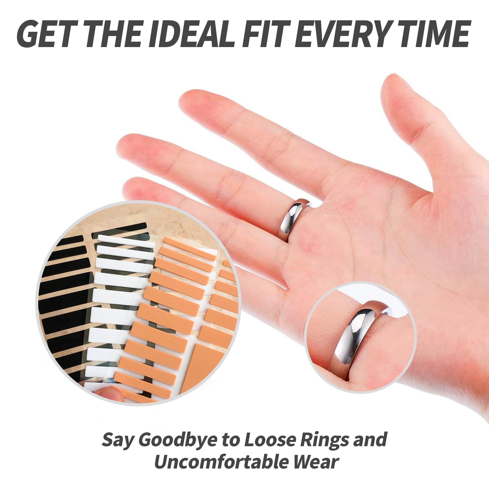 Plastic Ring Size Adjusters Ring Size Adjuster For Loose Rings For - Main Image