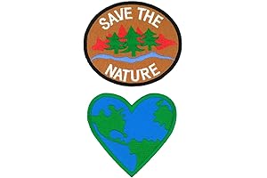 2 Pcs Save The Nature Embroidered Patch