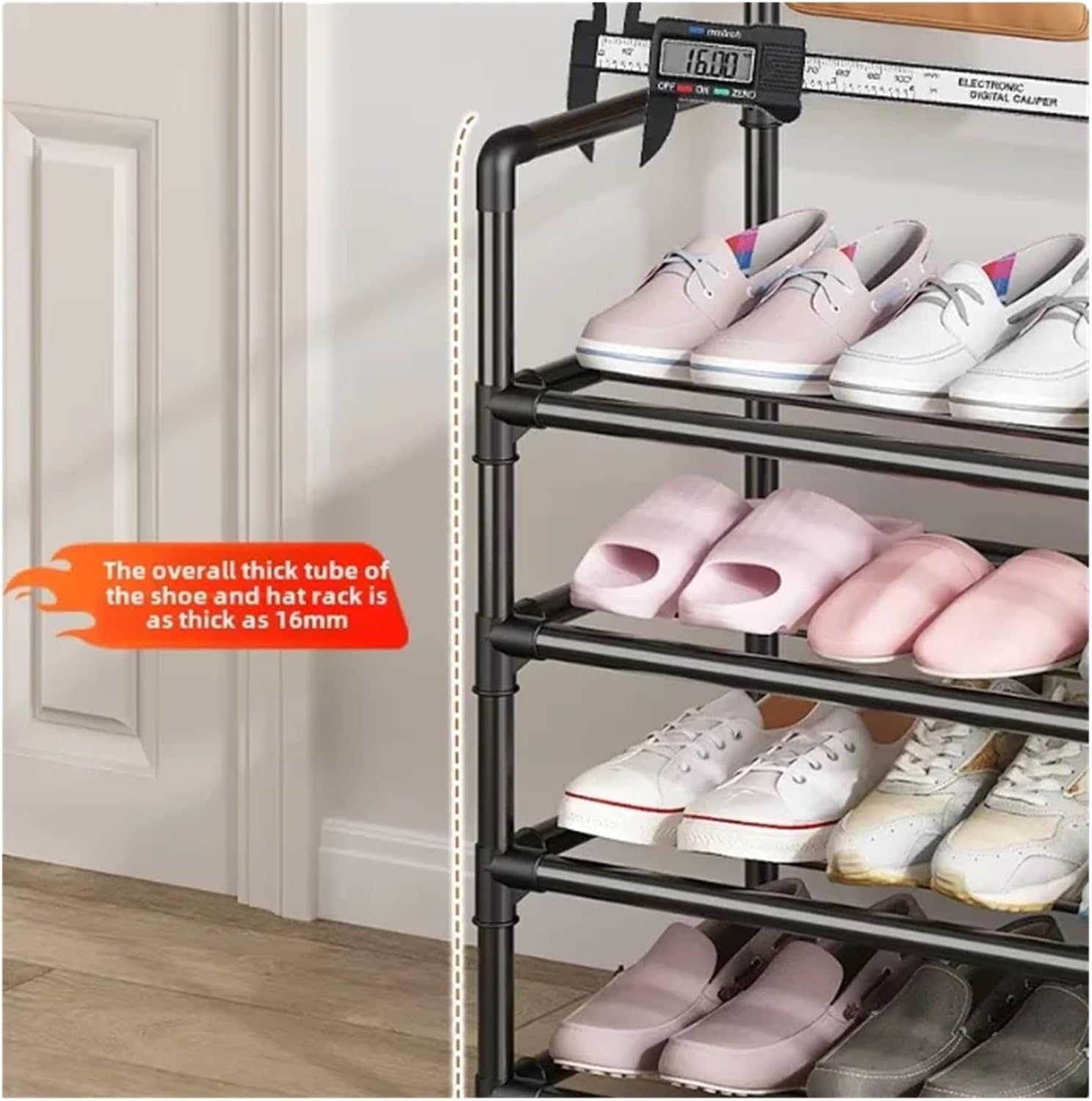 Compatible for Multi Layer Shoe Rack Four Coat and hat Living Room Entrance Apartment and Shoes