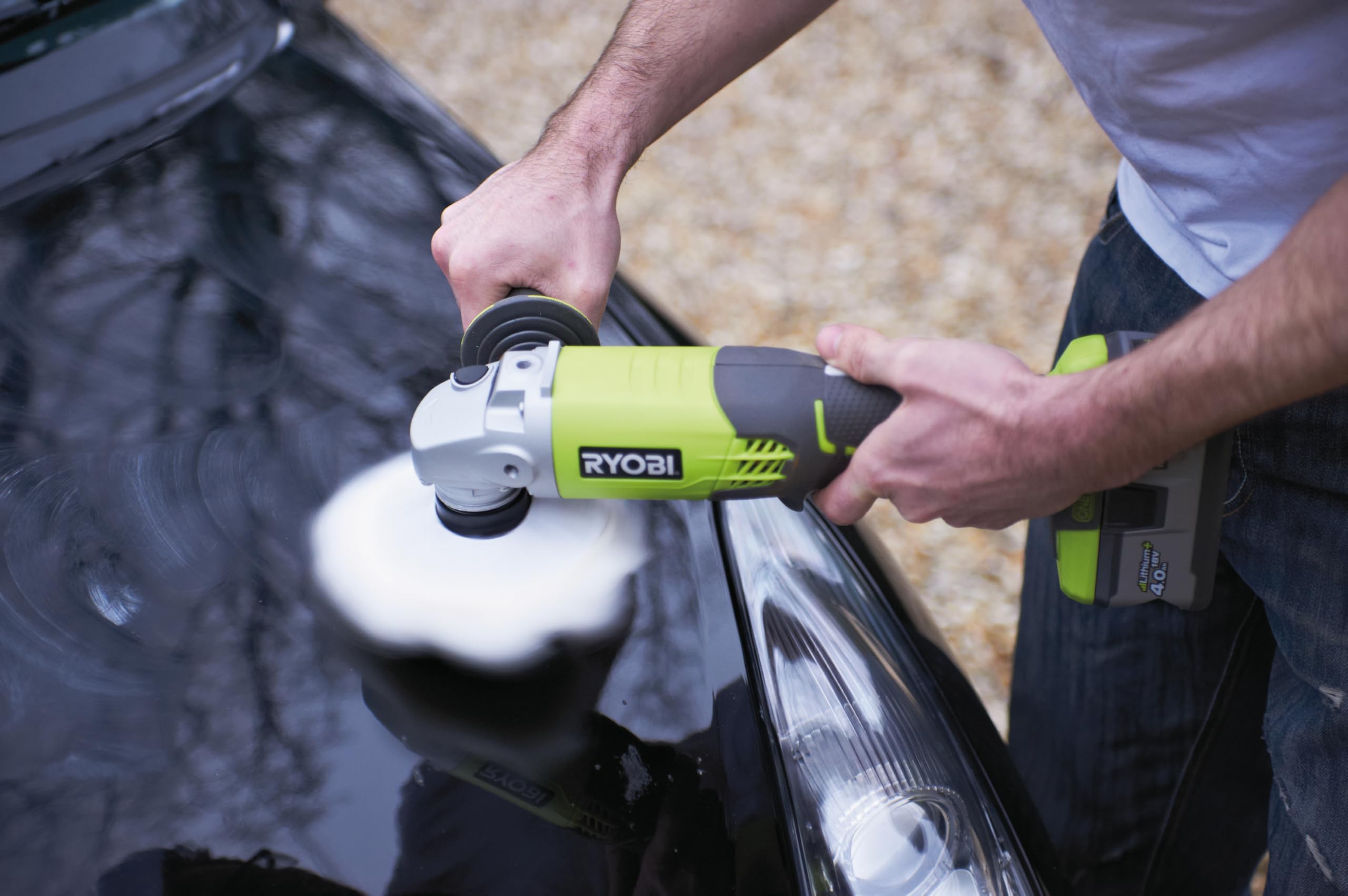Ryobi Kit Trapano a Percussione e Smerigliatrice 18V ONE+ con 2 Batterie (4.0Ah e 2.0Ah), Caricatore, Avvitatore 50 Nm con Mandrino in Metallo, Flex con Disco 115 mm, Borsone, R18PDAG-242S