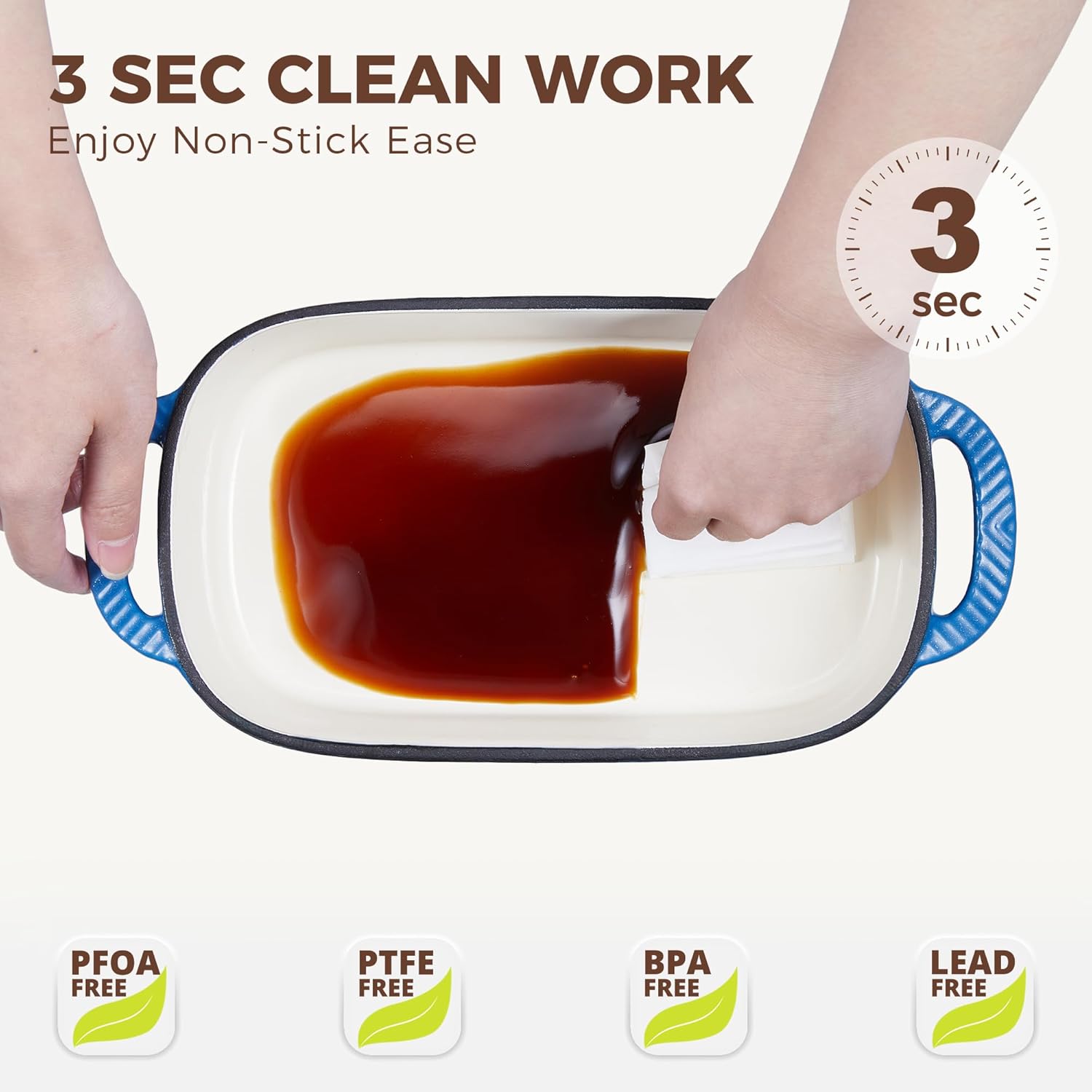 HONGBAKE Everline Collection 2 in 1 Enameled Cast Iron Loaf Pan with Lid, 9x5 Bread Pans for Baking Homemade Sourdough, Nonstick Large Banana Baking Tins, Even Heating Bread Dutch Oven, Blue