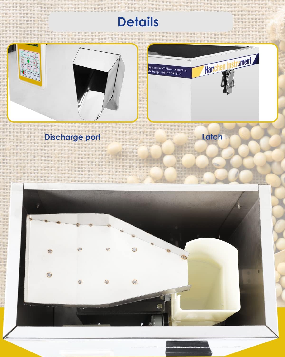 Frее Shірріng Ovеr $50 Hanchen Powder Filling Machine 5-500g Glitters Particle Weighing Filling Machine Automatic Bottle Bag Powder Filler for Tea Seeds Grains Powder with Foot Pedal 110v