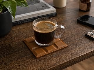 Çikolata Şeklinde Bardak Altlığı, Kahverengi, 10x10x0,8 cm, Kare | PLA 3D Baskı
