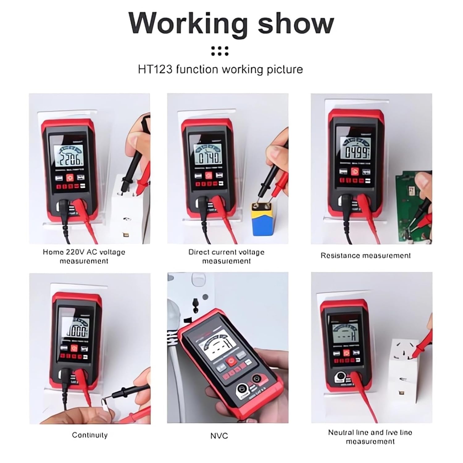 HT Automatic Digital Multimeter - 2024 Upgrade Smart Multitester Electric Voltmeter Tester Tool, Multimetro Power DC AMP Tester Current OHM Battery Automotive Volt Meter Electrical Circuit Tester (HT)