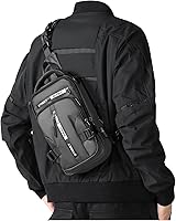 Vista 17 de Mochila cruzada pequeña negra para hombre y mujer, H-Negro, S, Moda