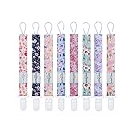 babygoal Flower Pacifier Clips, 8 Pack Binky Paci Holder Clips Fits for Most Pacifiers and Binkies 8PS47-B