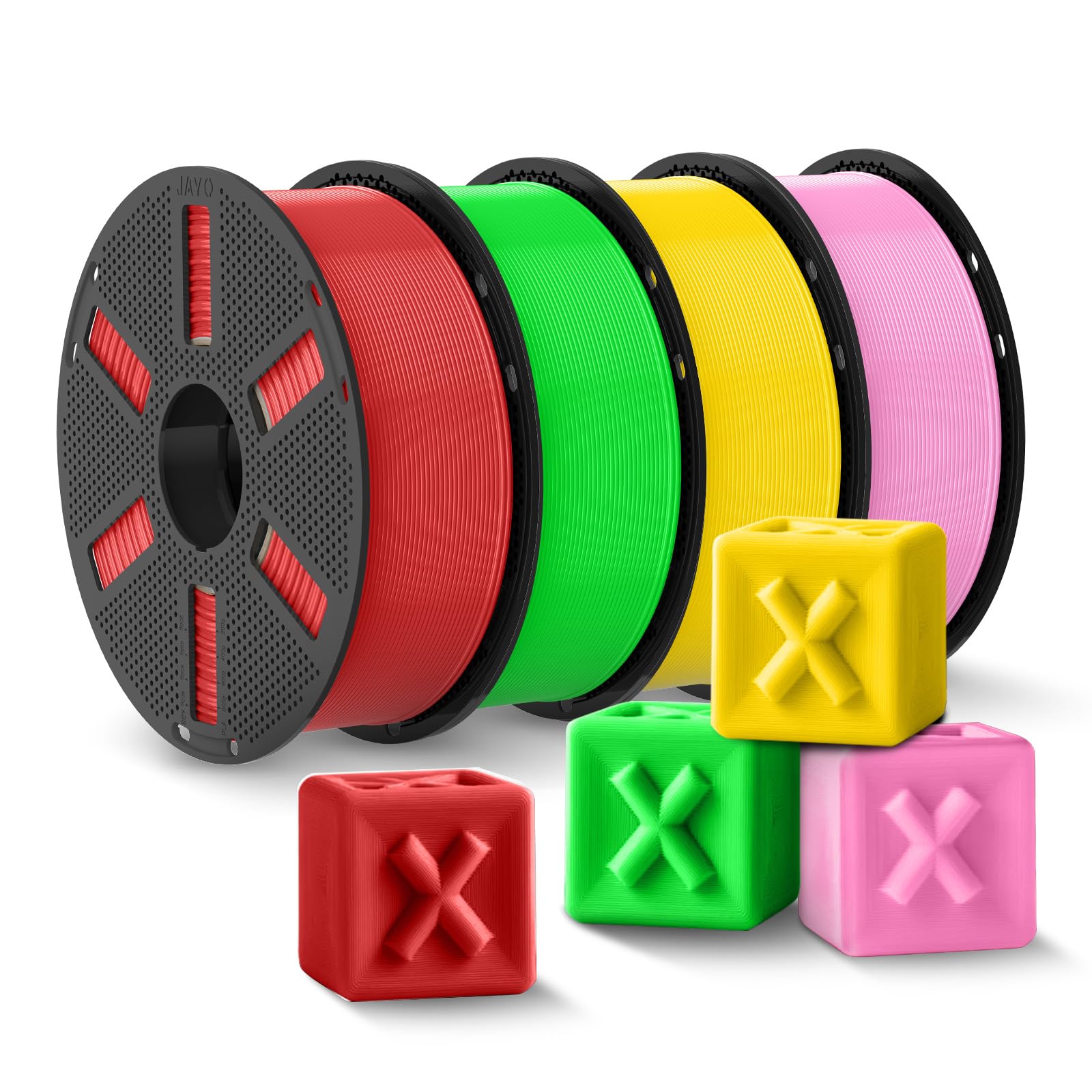 JAYO PLA Plus (PLA+) 1.75mm Filament 4.4KG Bundle, 1.1kg Reusable Spool