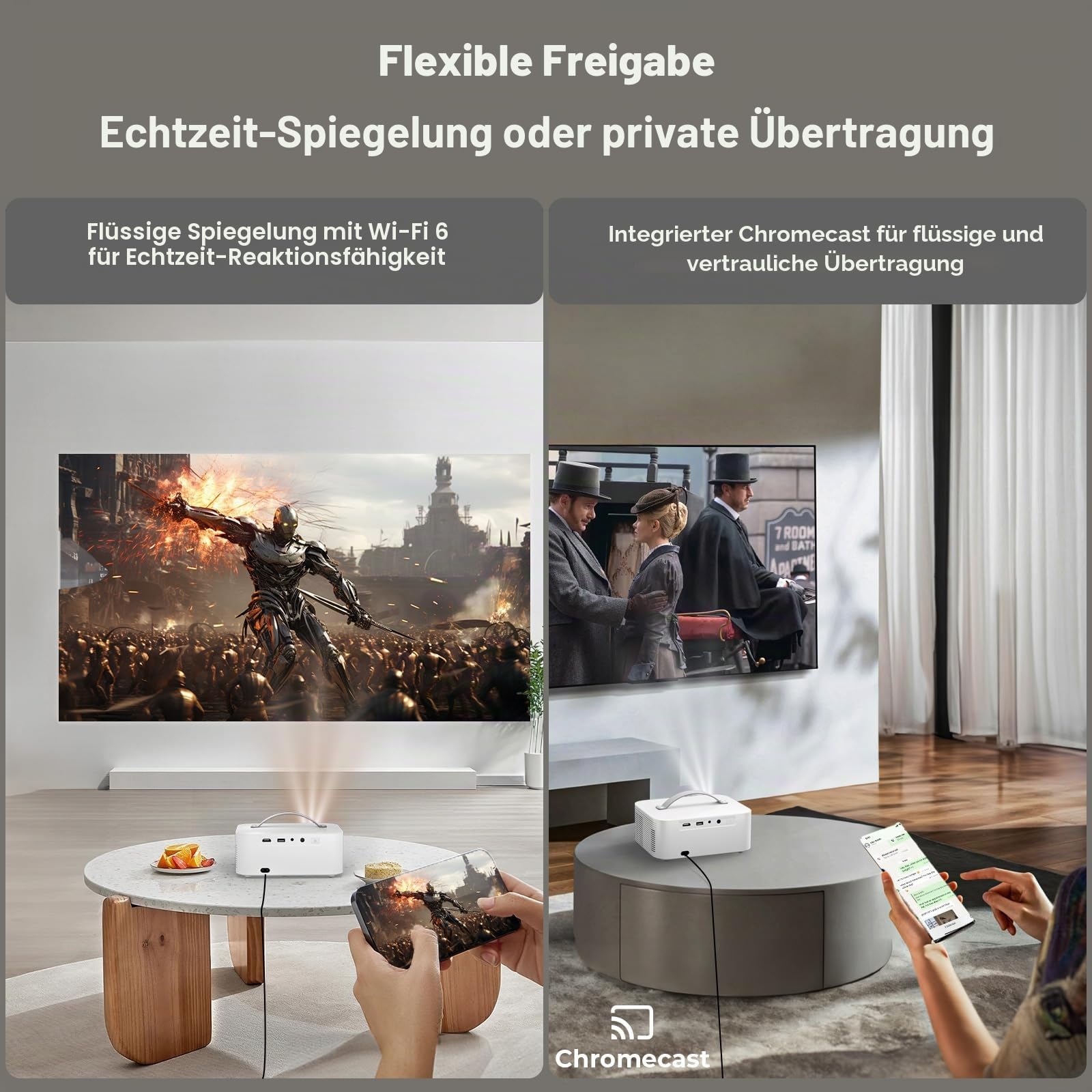 Lisowod Videoprojektor 4 K 【Integrierte App/Dolby Audio】 1080P Nativer Videoprojektor – Bild 6