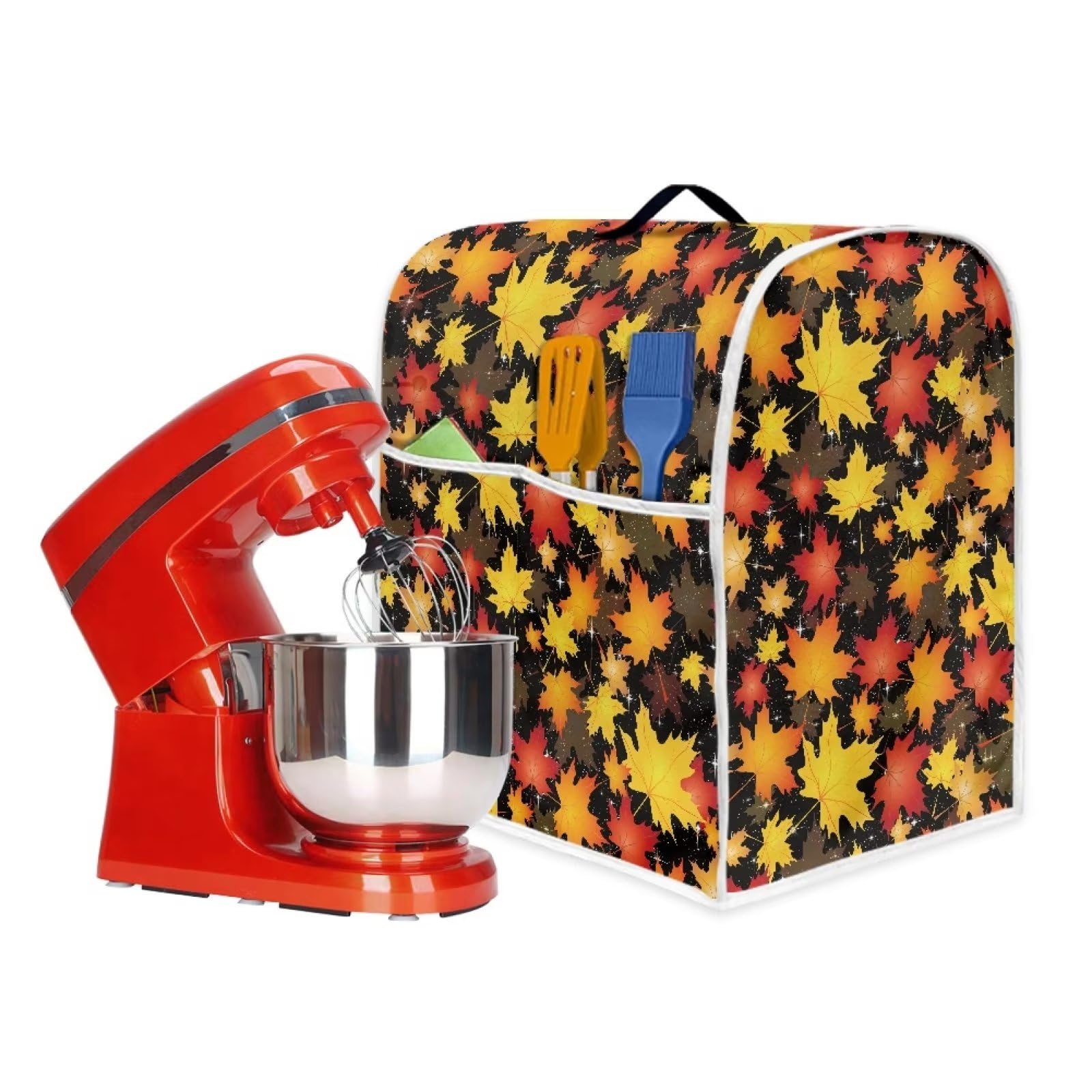 HUGS IDEA Copertura Antipolvere Per Mixer – Stampa Leopardata, Con Tasca E Manico, Taglia S 37x27x37 Cm - 5