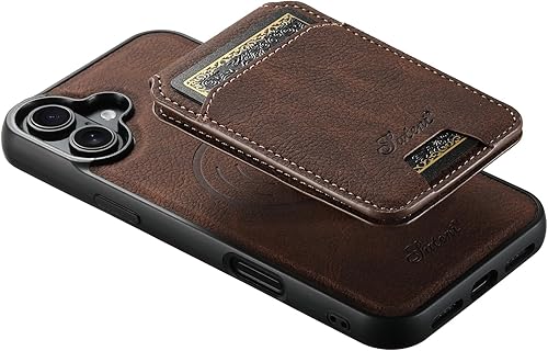 Miniatura 4 de PASNEW Funda para iPhone 17, compatible con Magsafe Wireless Charging Card Holder Wallet Leather Shock Protection Magnetic Hard Shell para mujeres y