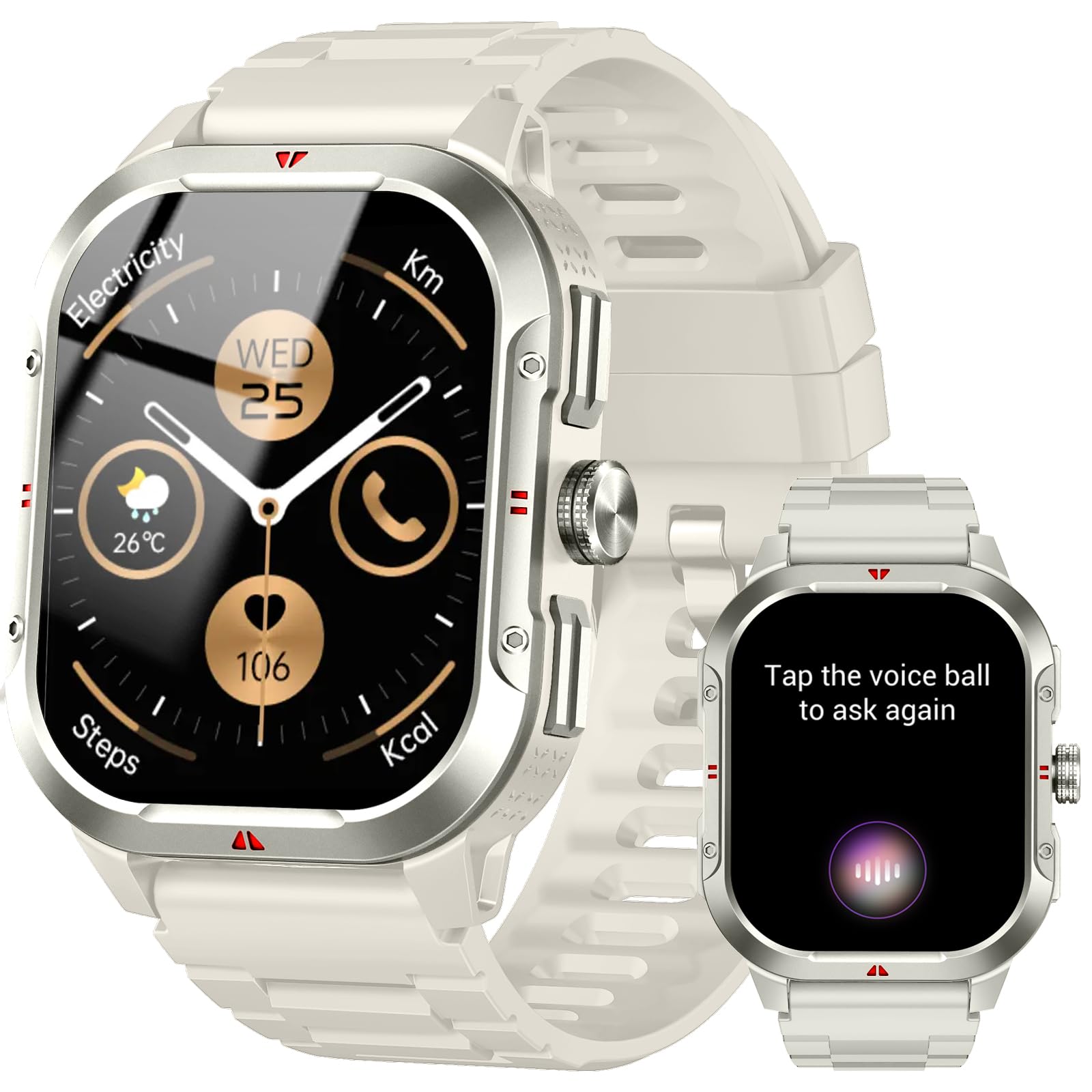 Reloj Inteligente Hombre con GPS, 2.06'' HD Smartwatch con Llamadas Bluetooth, IP68 Fitness Tracker con 110+ Modos Deportivos, Monitor de Sueño/Podómetro/Pulsómetro/SpO2 Smart Watch para Android iOS