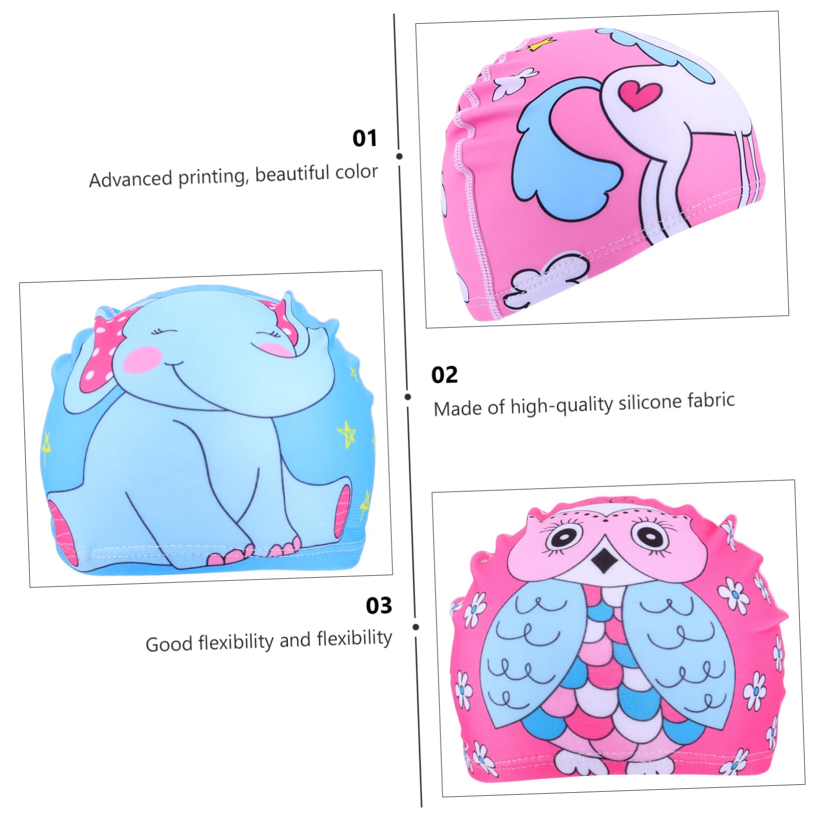 Toddmomy 9 Piezas Niños Gorras Adolescentes Tela Animal Niñas Orejas Niño Sol Unisex Protector En Dibujos Animados Niños Lindo Elefante Baño X Bebé Estampado Largo Patrón Niño Y Visera
