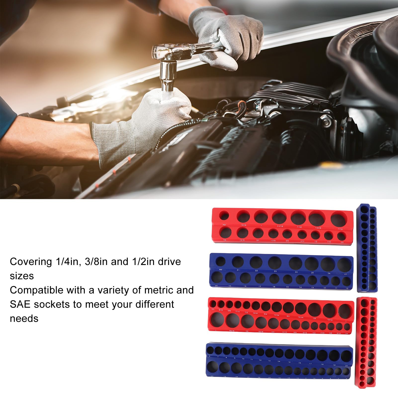 Generic Zestaw Magnetycznych Uchwytów do Gniazdek Silny Magnetyczny Organizer do Gniazdek dla Profesjonalnego Warsztatu Mechanicznego 6 szt. Trwały PPS