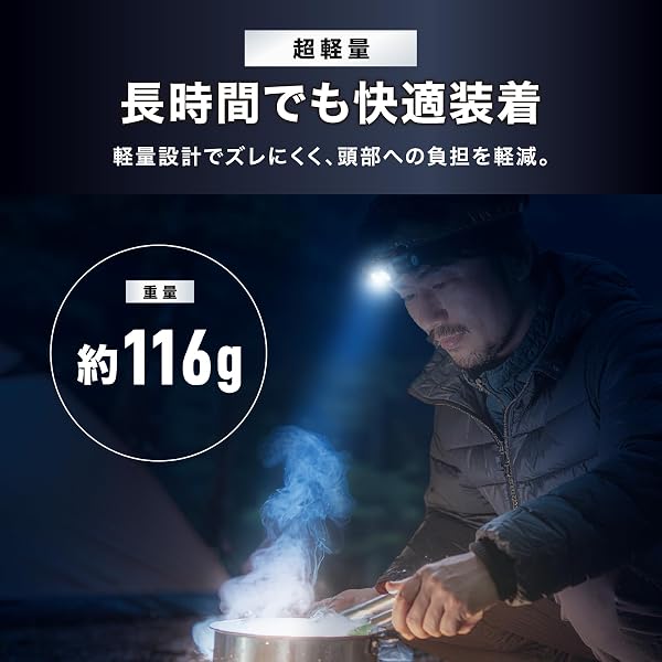 (ギアトル) ヘッドライト 3350mAh 軽いのにパワフル 最大1800LM USB充電式 高輝度 LED 防水防塵 夜釣り 最適 登山 キャンプ 散歩 作業 釣り アウトドア 災害 停電用 小型 - 3
