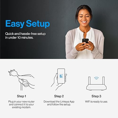Miniatura 3 de Linksys Router Mesh WiFi 6  Conecta más de 35 dispositivos  Hasta 2,700 pies cuadrados  Velocidades de hasta 5.4 Gbps  LN3121-AMZ  Lanzamiento 2024