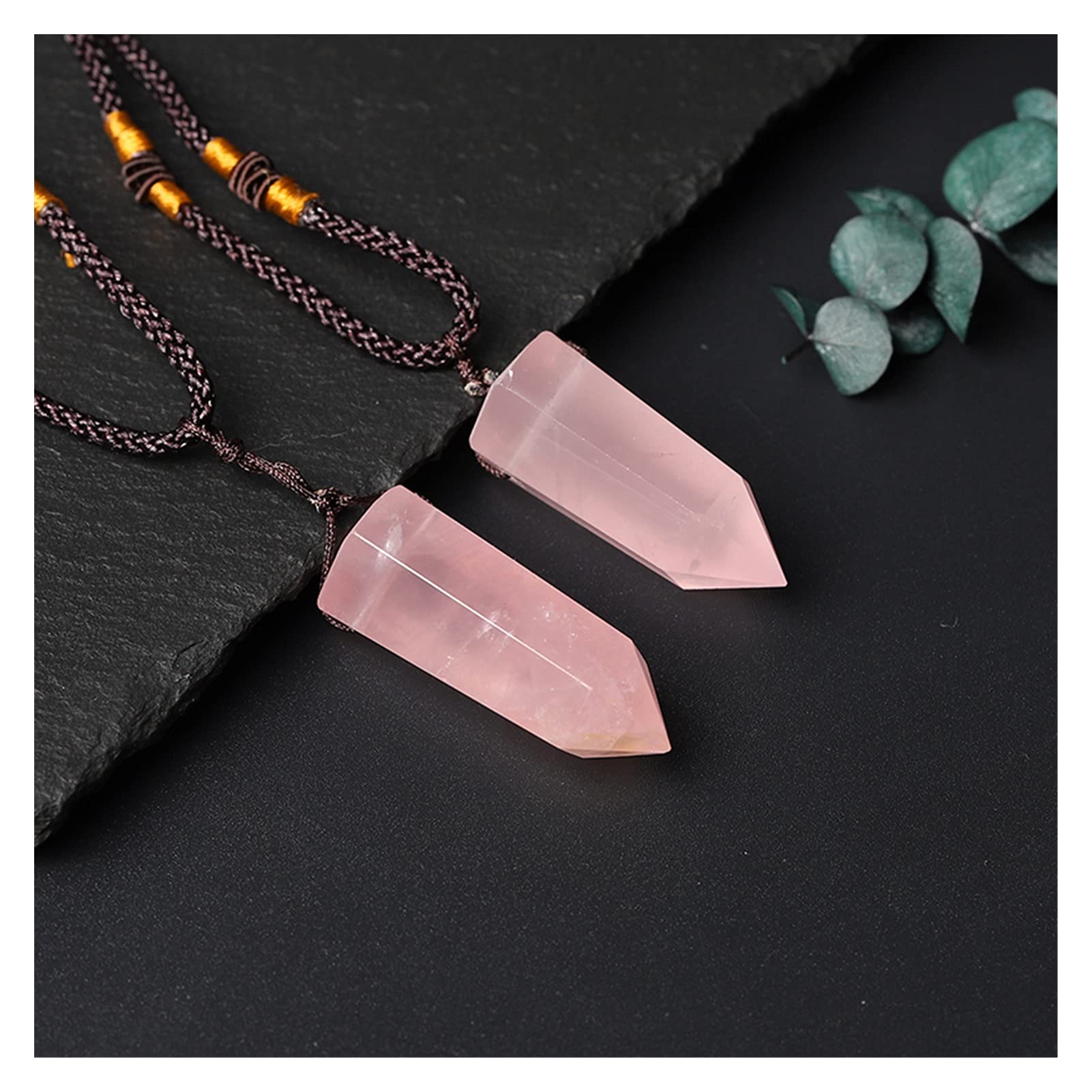 Pendentif en pierre de guérison naturelle, un cadeau idéal en quartz rose