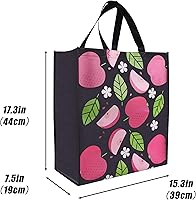 Vista 5 de CHENGBAI TOTE Paquete de 6 bolsas de comestibles reutilizables, bolsa de compras grande y resistente con asas resistentes, bolsa portátil multiusos