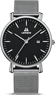 LN LENQIN Mens Watches Waterproof Stainless Steel Watch for Men Analog Quartz Fashion Business Designer Wristwatch