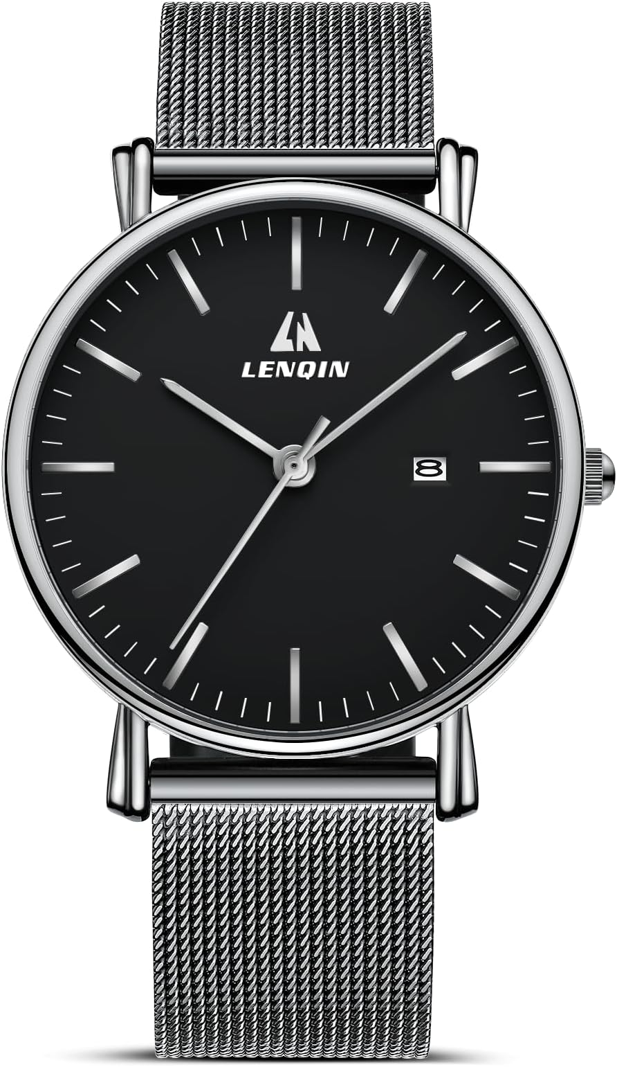 Mens Watches Waterproof Stainless Steel Watch for Men Analog Quartz Fashion Business Designer Wristwatch