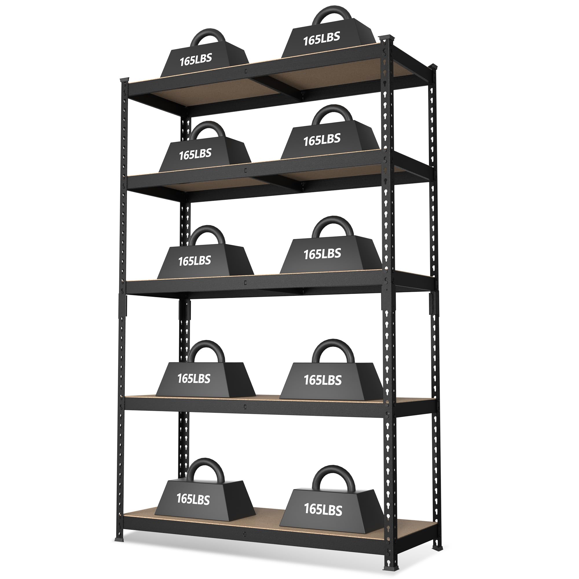 WORKPRO Shelving with MDF Board, 35-3/10”W x 17-1/2”D x 72”H, 1650LBS Load