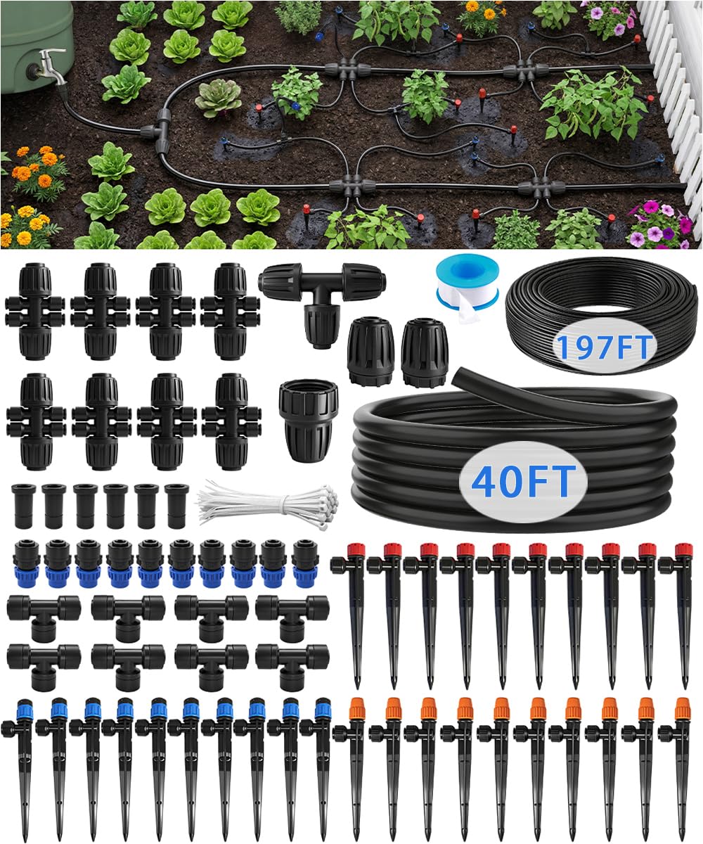 75m Irrigation System Kit For Garden with 55 Nozzles