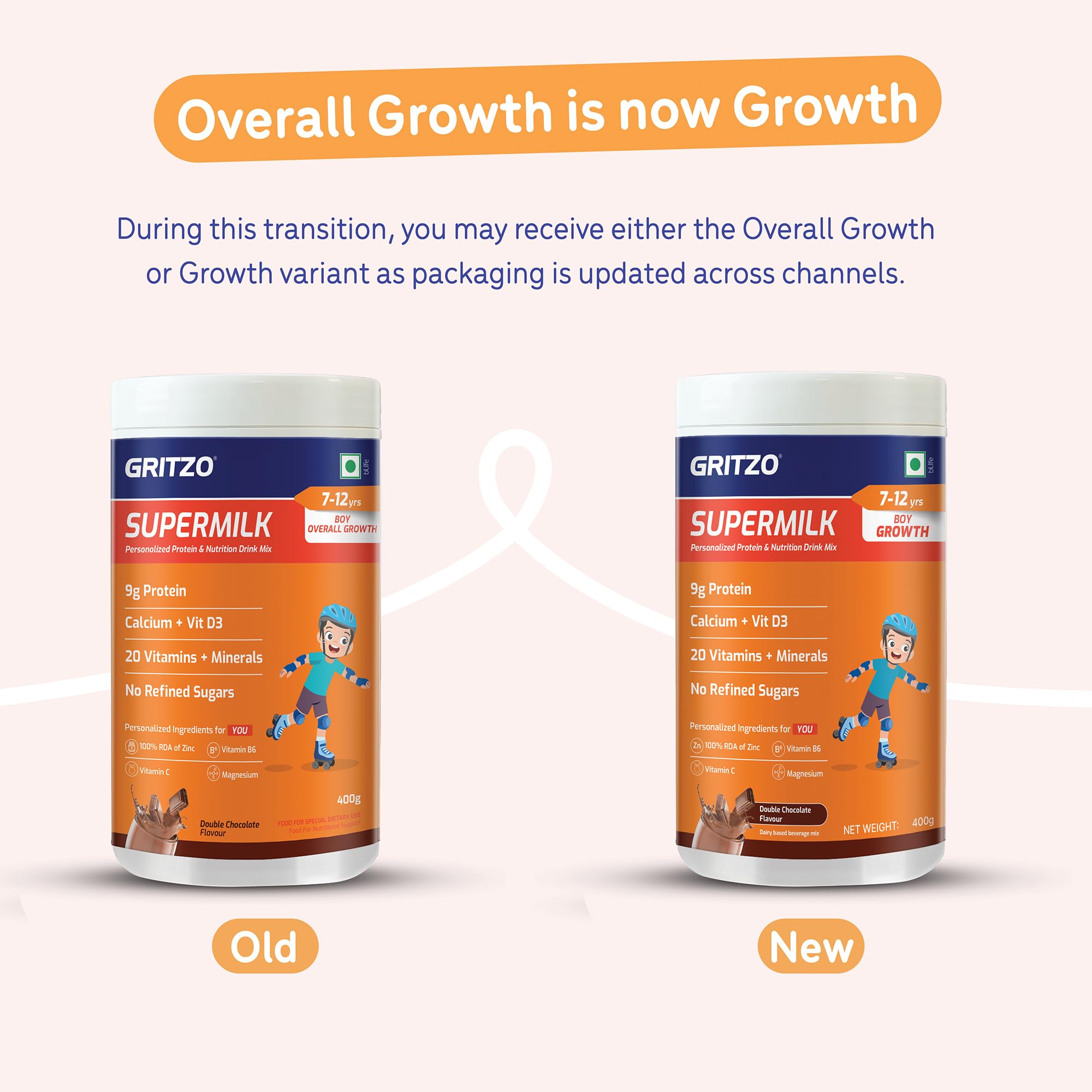 Gritzo SuperMilk Growth (7-12y Boy), Double Chocolate, 400g — Amazon image 3