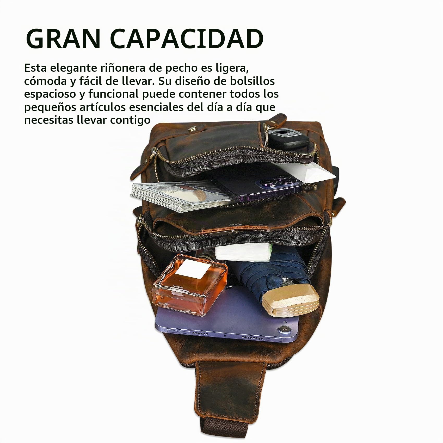 Crazy Horse Cuero Triángulo Cruzado-cuerpo Sling Pecho Bolsa Viaje Un Hombro Mochila Daypack Para Hombres Masculino 3028