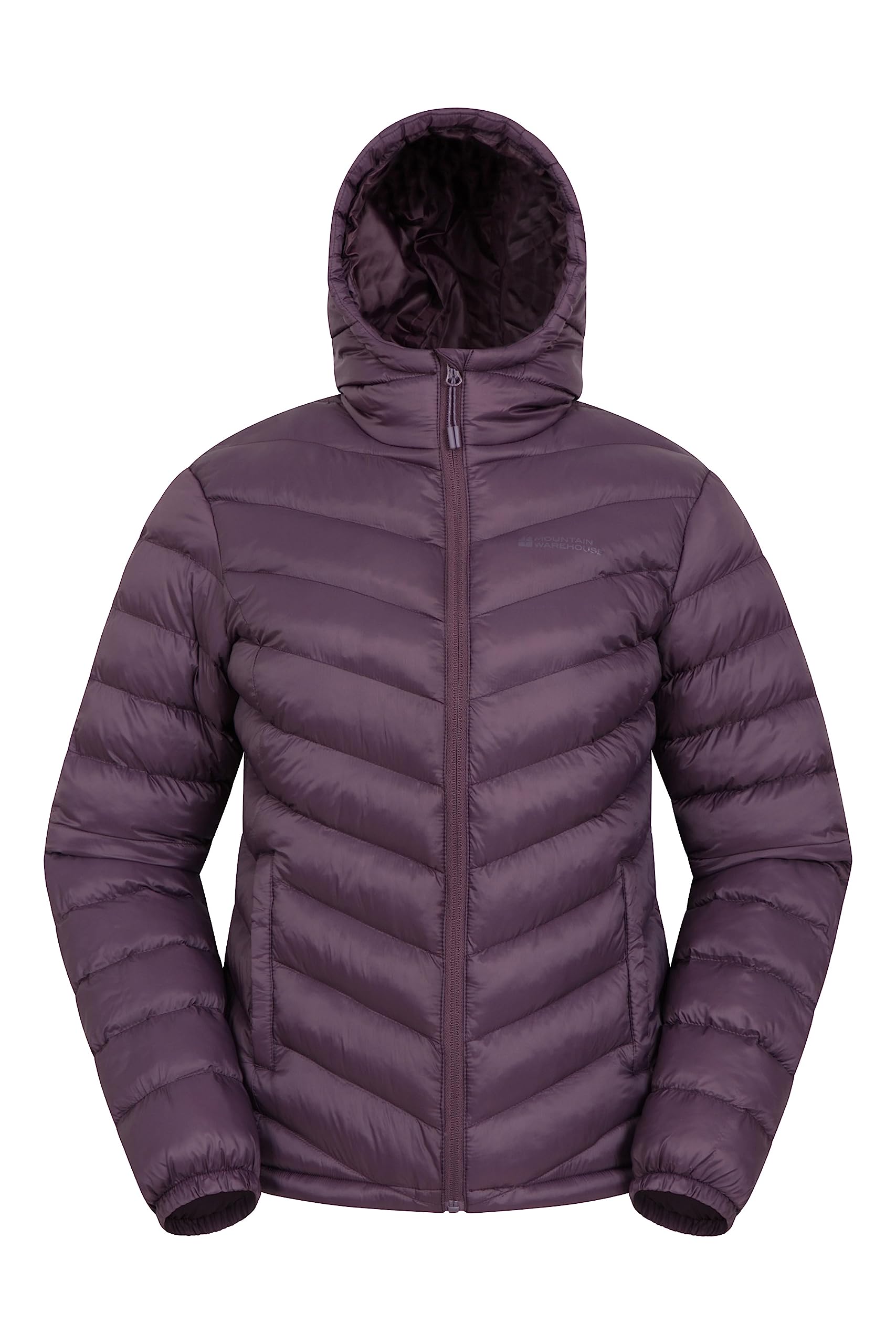 Mountain Warehouse Women's Purple Seasons Padded Jacket - Water Resistant Coat, Puffer Jacket, Front Pockets, Adjustable Elastic Cuffs & Hood - For Spring Summer, Outdoors Size 10