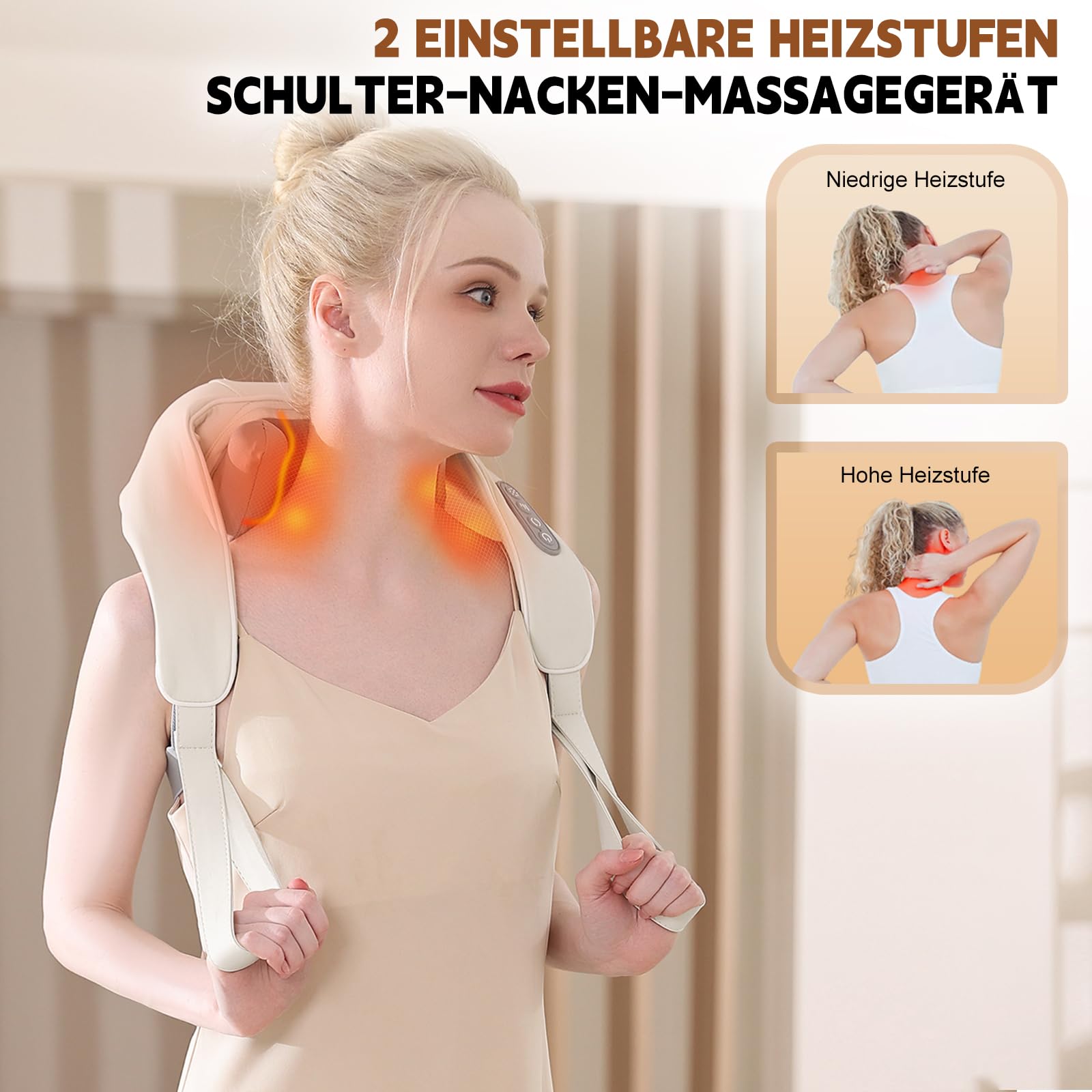 Kabelloses Schnurloses Nackenmassagegerät mit Wärmefunktion