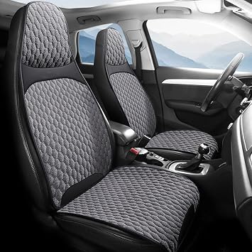 Car Half Covered Seat Cover for Hyundai i10/Grand i10 LA BA PA 2008-2025, Breathable Comfortable Safety Premium Car Seat Covers Full Set,One-Piece Style-Grey