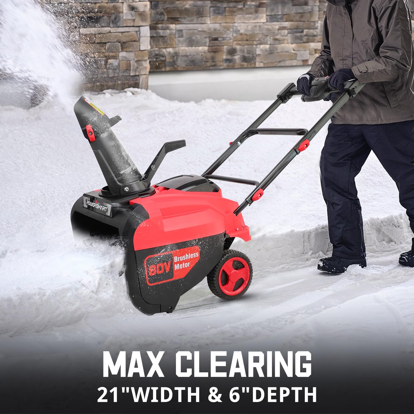 Greenworks Snow Blower PowerSmart 80V MAX Cordless Snow