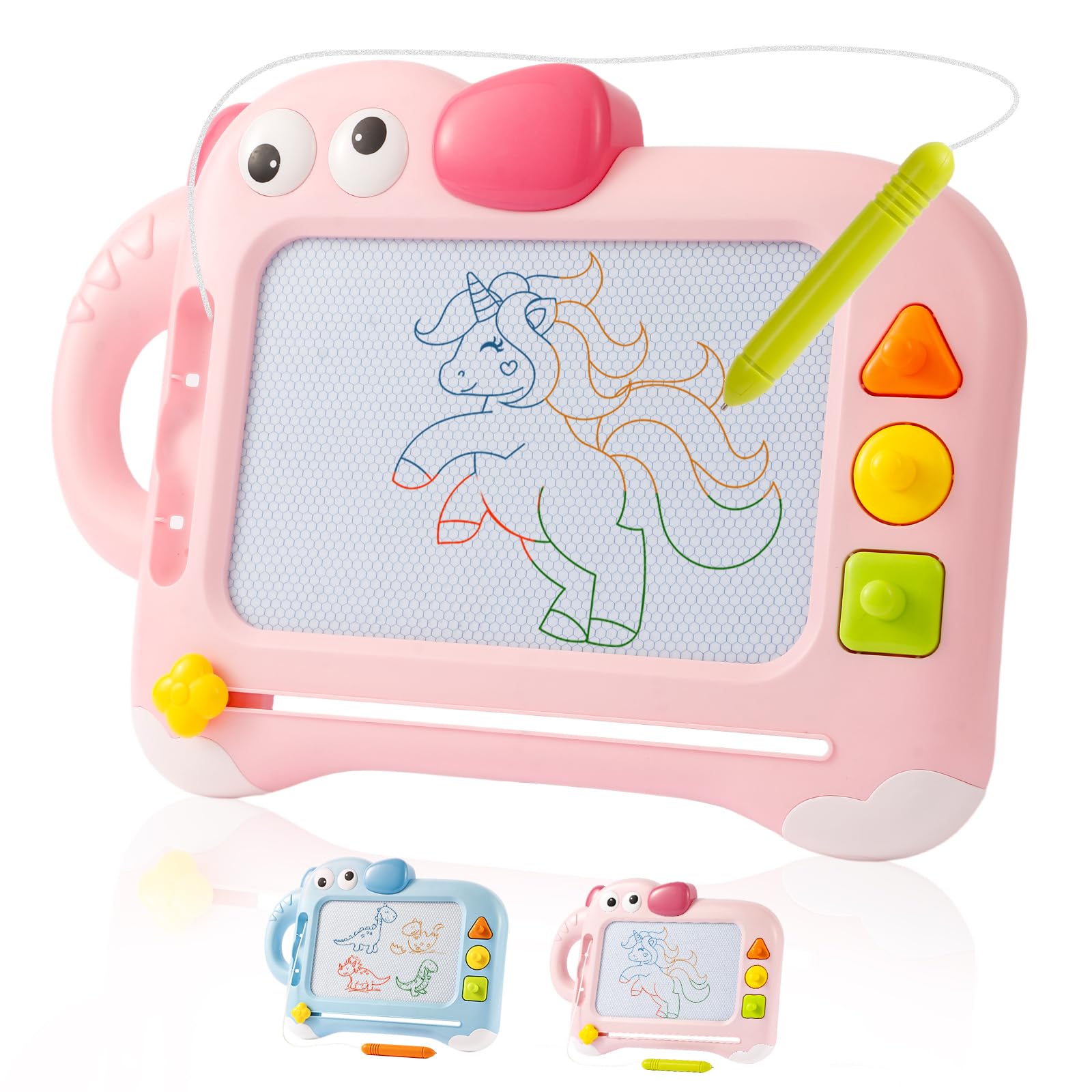 Toyvii Magnetic Drawing Board, Large Magnetic Drawing Pad for Toddlers Kids' Doodle Scribble Boards Toys Magic Magnet Drawing Board for 3+ Year Old Birthday Gifts for Girls Baby(Pink-B)