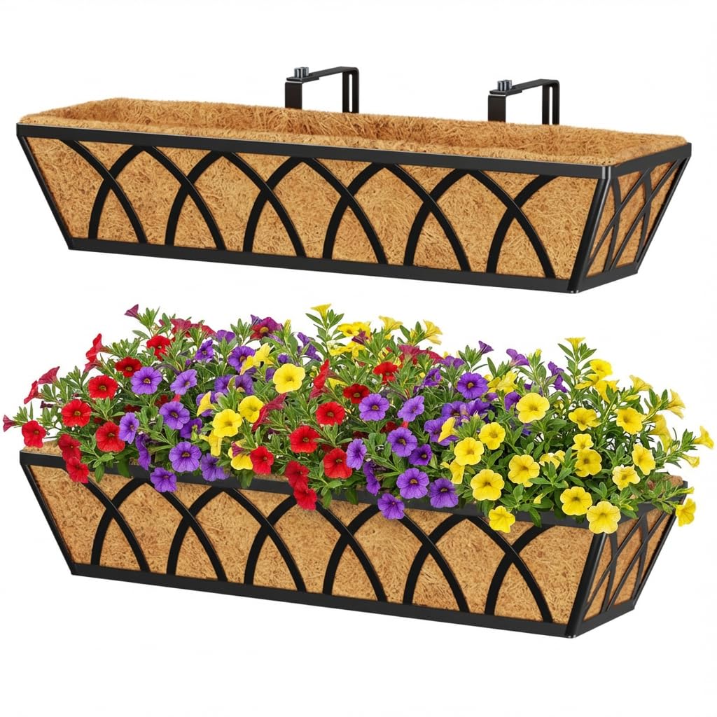Y&M Metal Planter with Coco Liner