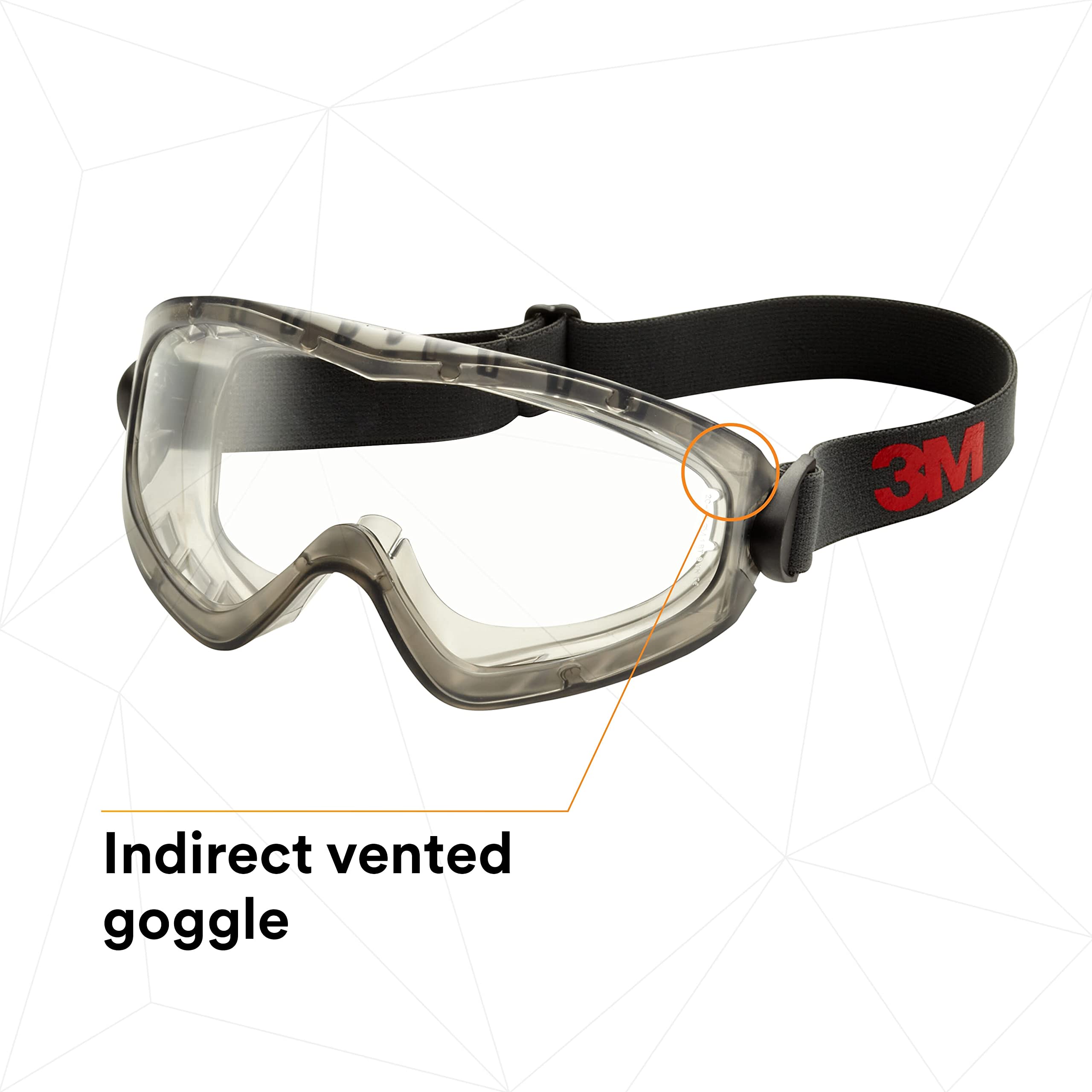 3M 27437-case GoggleGear GG2891-SGAF, ventilación indirecta, lente transparente SGAF (paquete de 10)