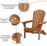 Vista 4 de Adirondack - Silla de madera para exteriores, silla de patio, sillas para hoguera, silla plegable para césped, tumbona con acabado natural