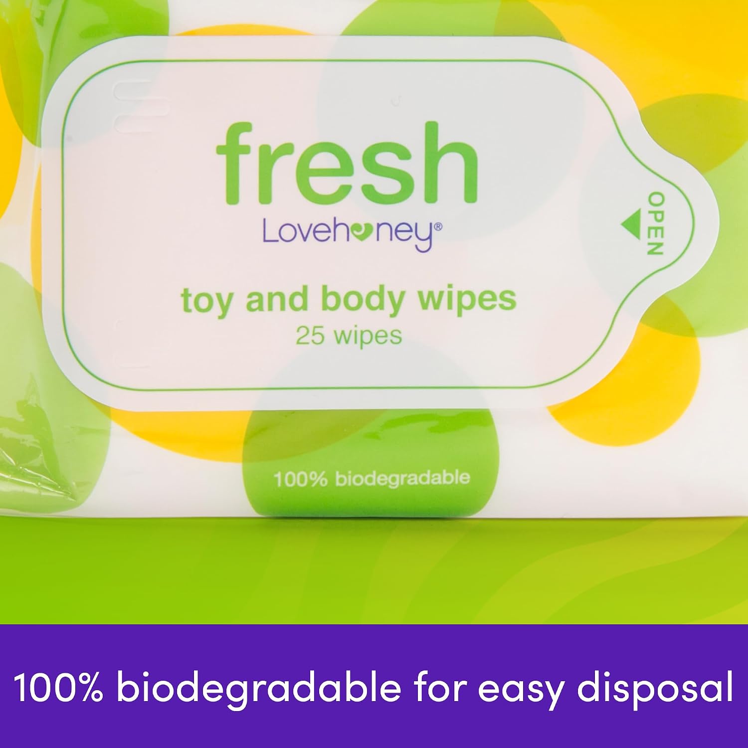 Lovehoney Fresh Toy & Body Wipes - Aloe Vera Wipes - Resealable Packet - Pack of 25