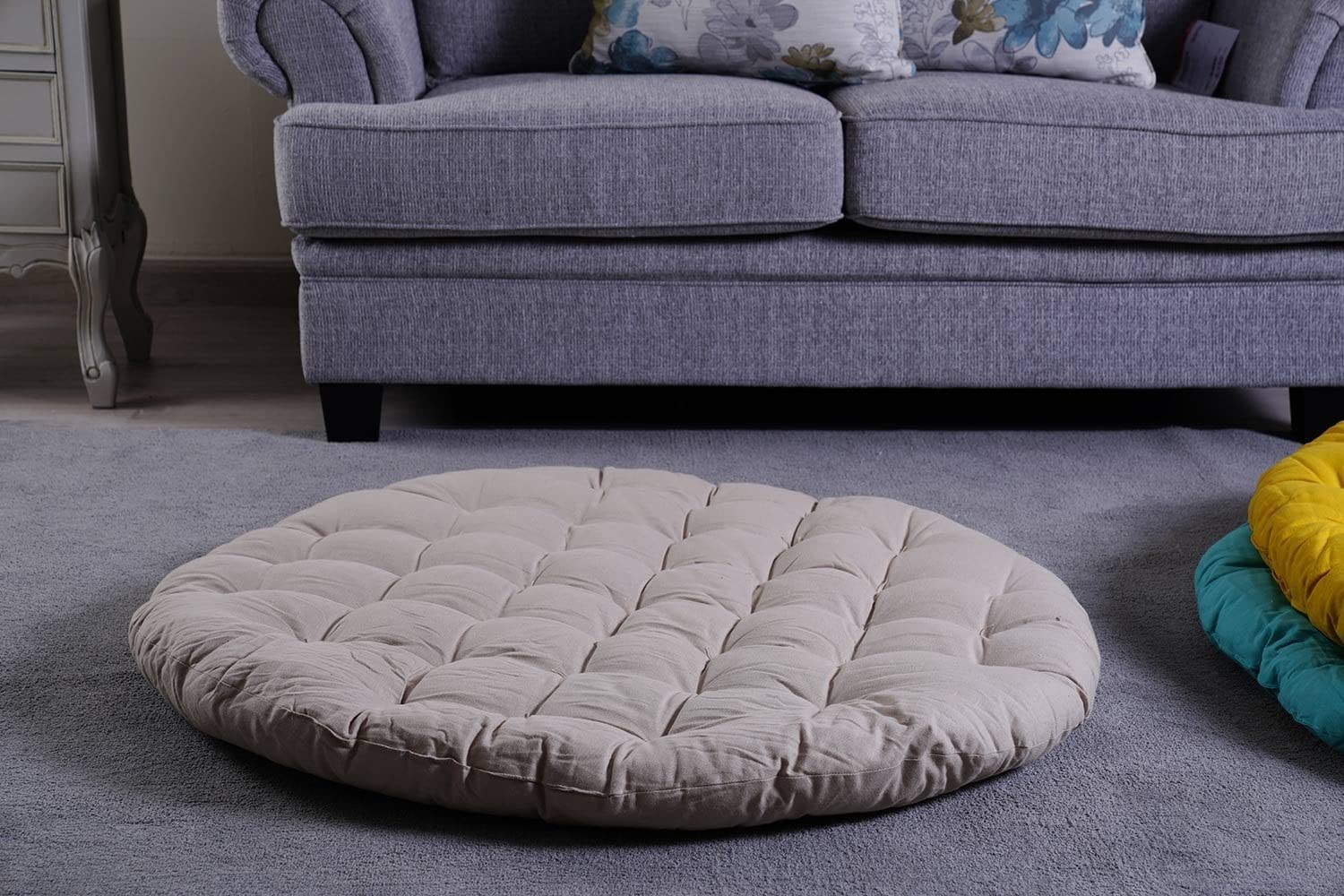 Pan Emirates Home Furnishings Roxy Round Floor Cushion D100 cm Beige