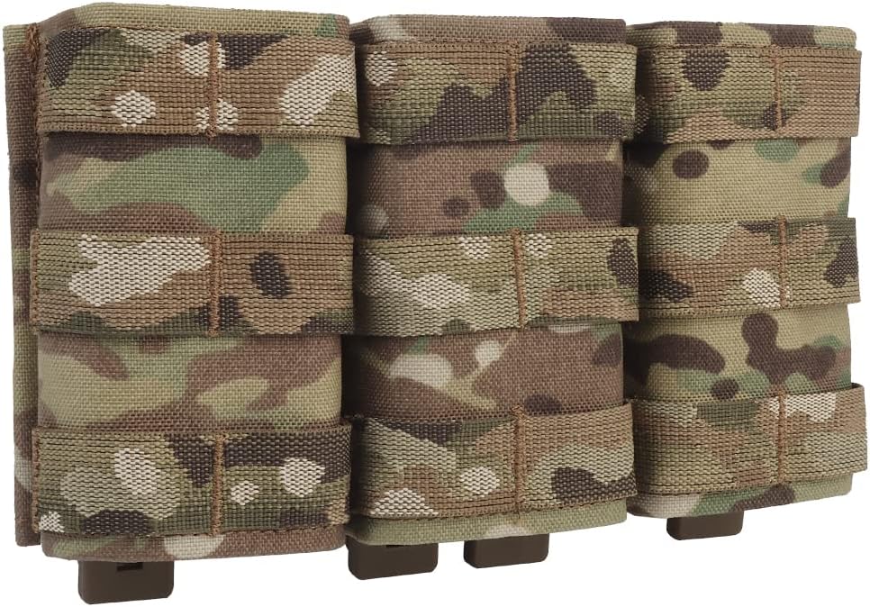 Tactical Triple 5.56 Fast Mag Pouch Molle Open Top Hunting Tactical Nylon Magazine Pouch Airsoft Carrier Pocket(High)
