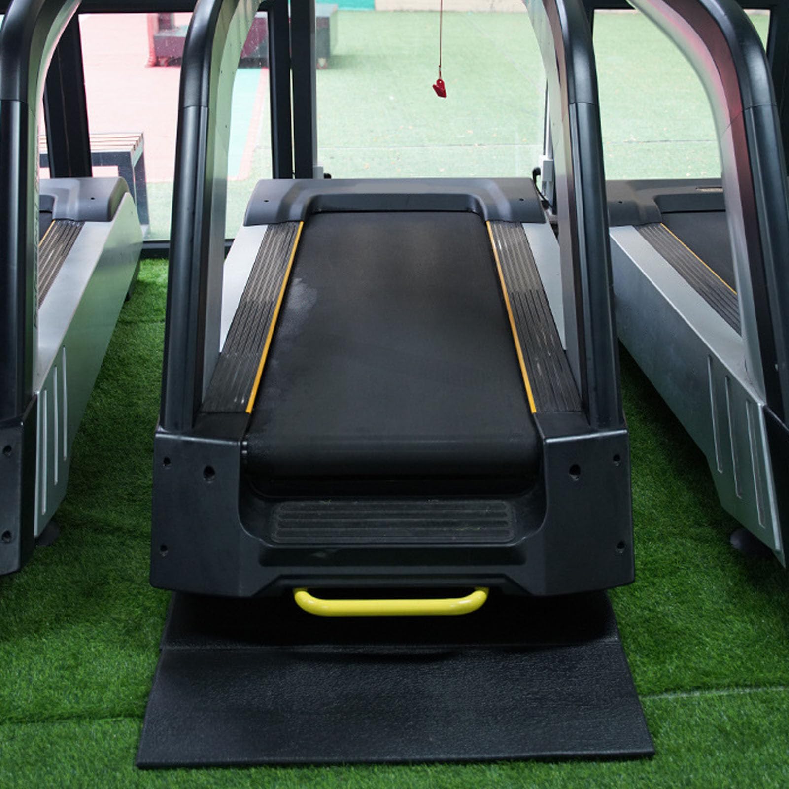 Tapete para cinta de correr a prueba de golpes de PVC, tapete de fitness de 4 mm de grosor, antideslizante, para estabilidad, protección del suelo, 90 x 200 cm