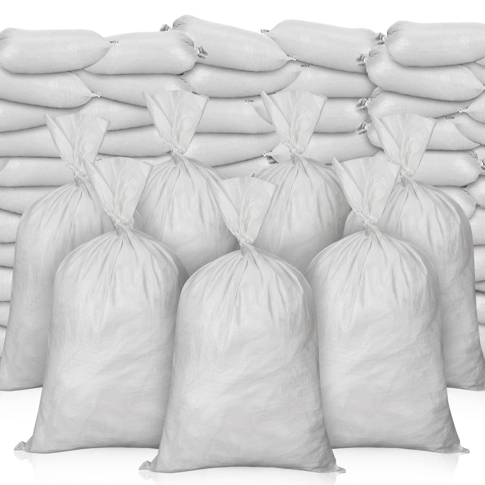 200 Pcs Empty Sandbags Heavy Duty Sand Bags with Ties Woven Polypropylene Sand Bags Bulk Sand Bag for Flooding 16 x 26 Inches Sandbag Flood Protection for Emergency Hurricane Season Supplies