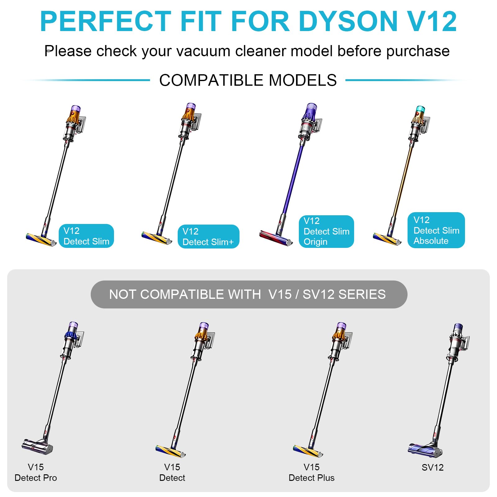 Waitley 3 Filtry Kompatybilne z Odkurzaczami Dyson V12 Detect Slim | Zamienniki do Absolute Extra Total Clean Fluffy, część 971517-01
