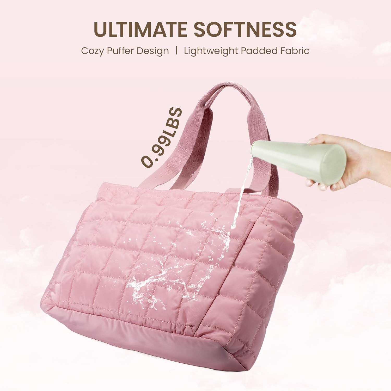 befen Laptop Tote Bag for Women Work, Travel Tote Bags Nurse Puffer Quilted Handbags, Lightweight Waterproof Beach Purse - Image 5