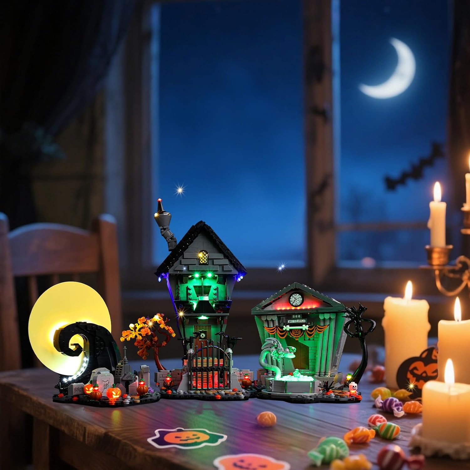 BrickSoul Light Up Kit Compatible with Lego 21351 Tim Burton's Nightmare Before Christmas Building Set | Upgrade Design Lighting Accessories | Cable-Hiding Tech for Display (21351 Set NOT Included)