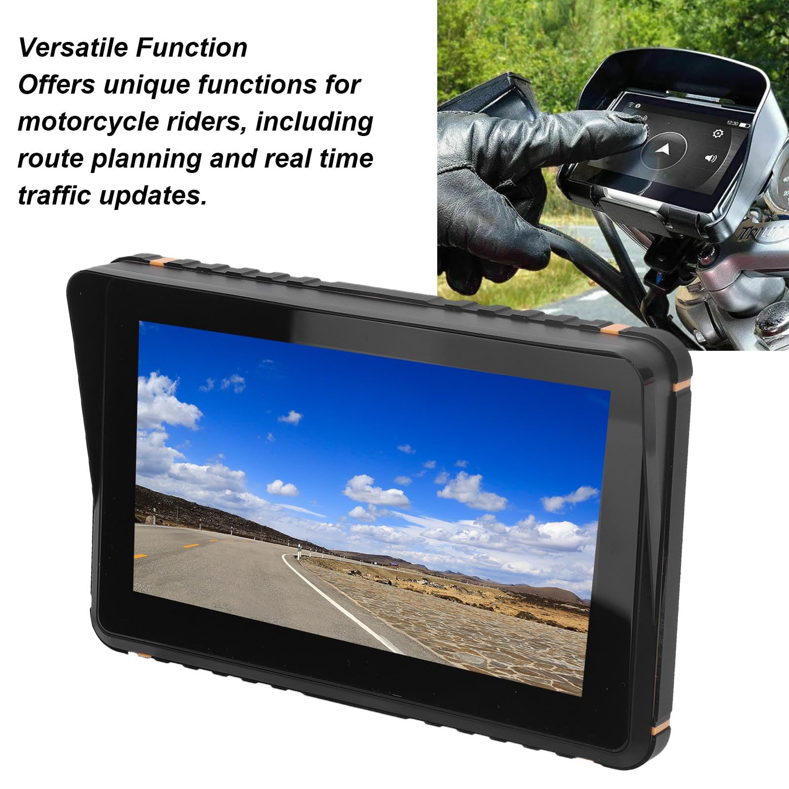Motorrad-GPS-Navigation, 7 Zoll HD IPS CarPlay Airplay & Auto-Touchscreen, IPX7 wasserdichte GPS-Navigation, Funksteuerung, Ideal für Motorräder