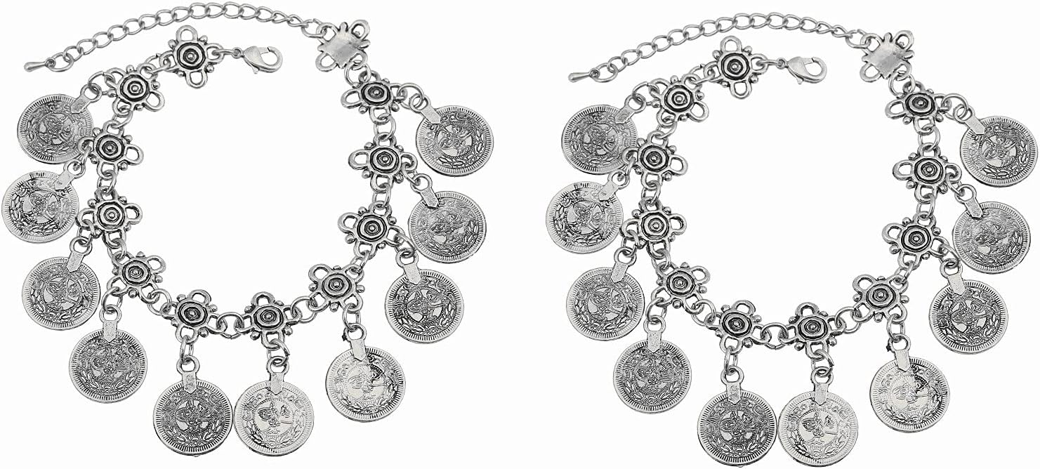 tenghong2021 Boho coin sandals Anklet Bracelet Bohemian Tassel Barefoot Sandals Chain Jewelry Belly Dance Anklet Fashion Gifts for Women Presents for Sister, Friends, Mom