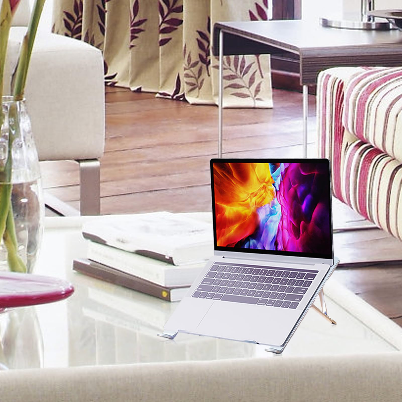 Regulowana podkładka chłodząca do laptopa – 6 poziomów wysokości, składany stojak wentylatora do laptopów 13–21 cali, wydajny system chłodzenia do gier, pracy i nauki, przenośna chłodziarka do laptopa