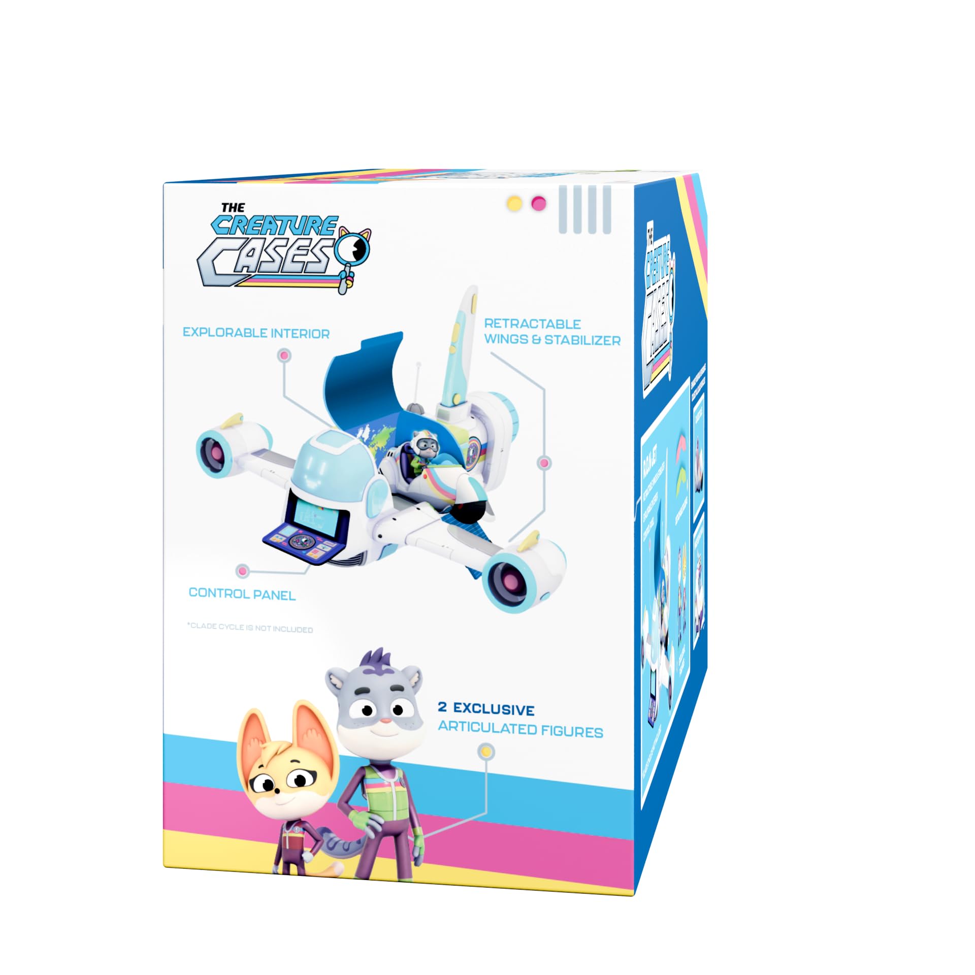 BANDAI - Wilde Ermittlungen – R.O.N Jet Box – Flugzeug mit 2 exklusiven Figuren und abnehmbaren Segelflugzeugen – Interaktives Fahrzeug für Kinder der Creature Cases Serie – Spielzeug für Kinder ab 3