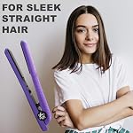 Evalectric Styler classique 1.25 Fer plat en céramique de pouce - Lève-cheveux double tension pourpre - Plaques flottantes en céramique - Technologie Ion négative - Chauffe jusqu'à 460 F - Voyages