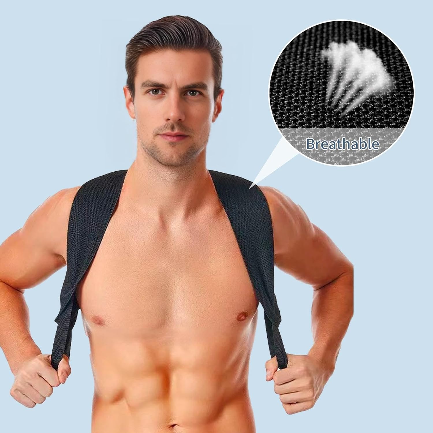 VKN Posture Corrector with Heavy Shoulder Straps - One-Piece Back Brace for Daily Workout & Gym - Breathable Elastic Spine Alignment Trainer for Men and Women - Snug Fit Body Shape Corrector for Home & Office